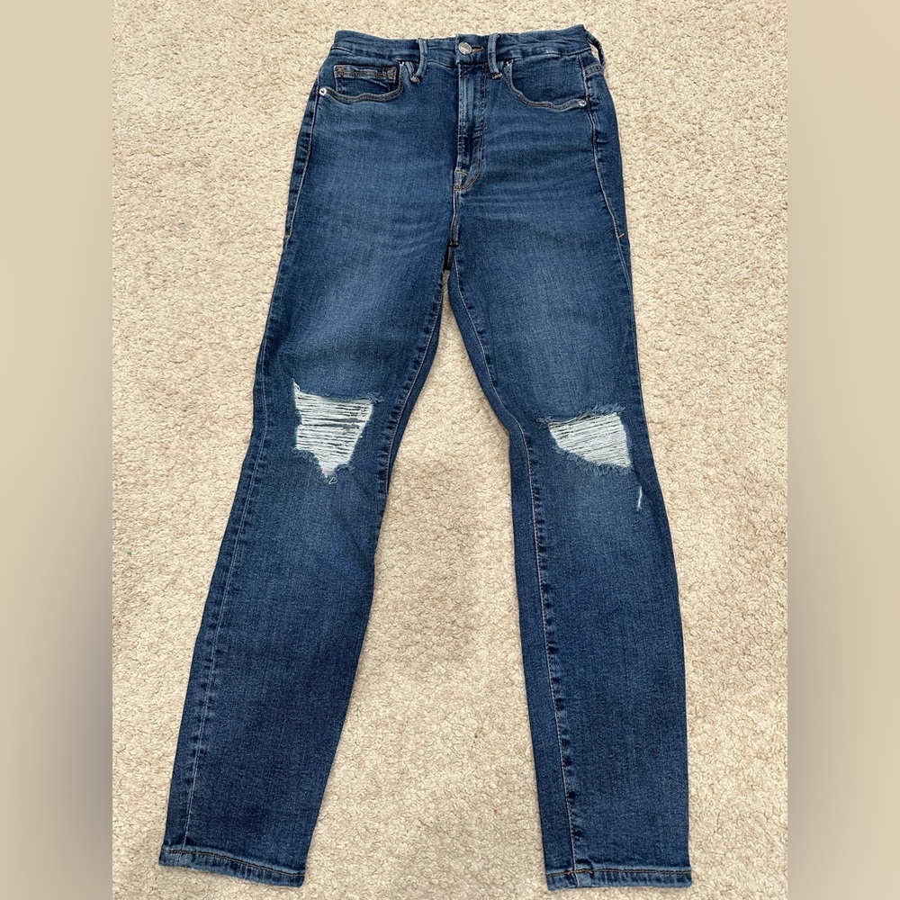 Good American Good Waist Organic Cotton Crop Jeans